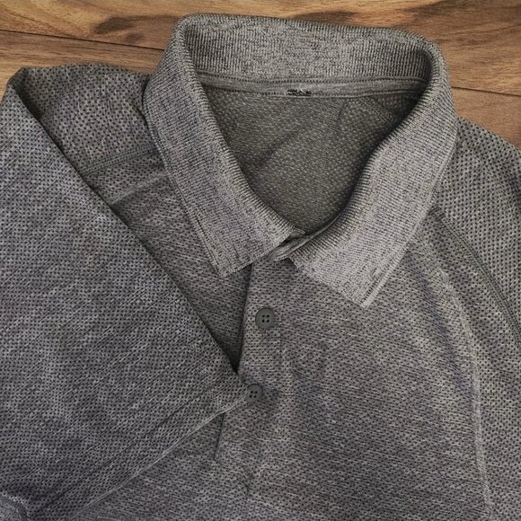 Lululemon Mens Metal Vent Tech Short-Sleeve Polo Shirt Vapor Solar Grey Medium - Picture 1 of 10